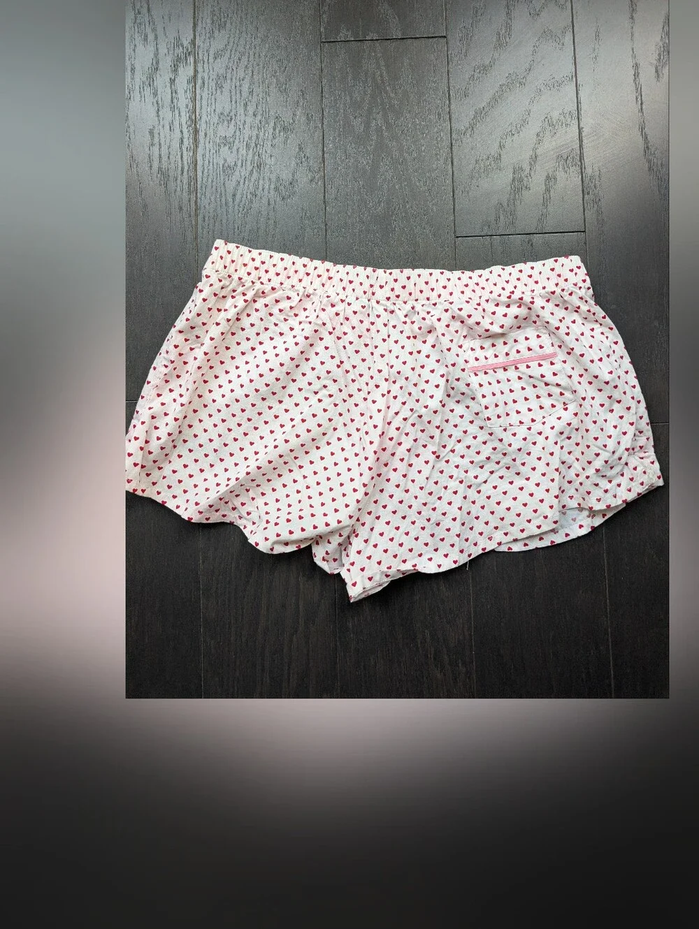 Old Dominion University White Heart Print Pajama Shorts - Juniors Size M